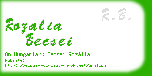 rozalia becsei business card
