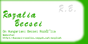 rozalia becsei business card